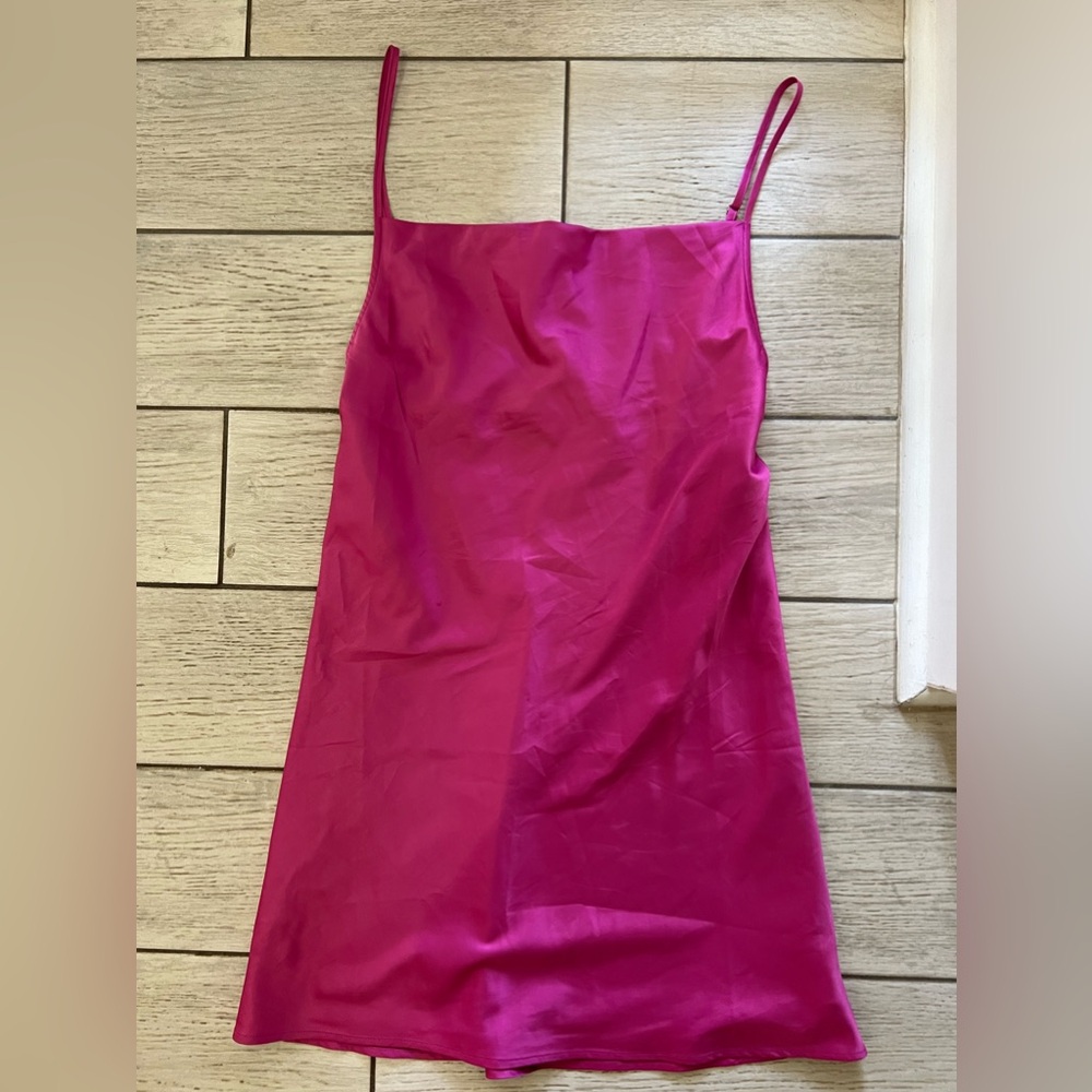Flynn skye cow neck satin mini dress